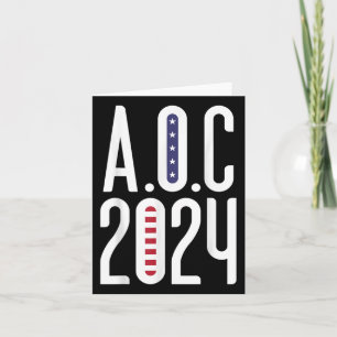 Aoc 2024 - Alexandria Ocasio-cortez American Flag  Card
