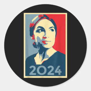 Aoc 2024 President Retro T Shirt Classic Round Sticker