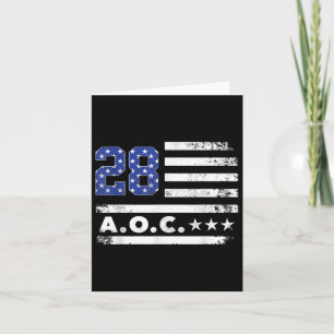 Aoc 2028 A.o.c. 2028 For President American Flag Card
