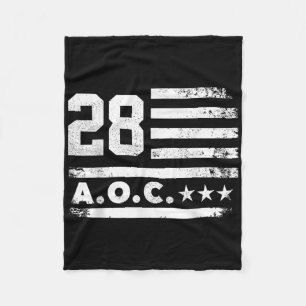 Aoc 2028 A.o.c. 2028 For President American Flag  Fleece Blanket