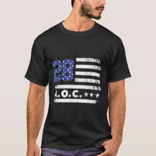 Aoc 2028 A.o.c. 2028 For President American Flag T-Shirt