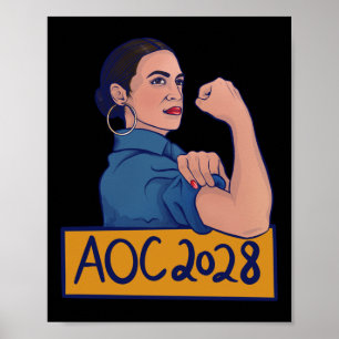 Aoc 2028 Alexandria Ocasio Cortez 2028 Long Sleeve Poster