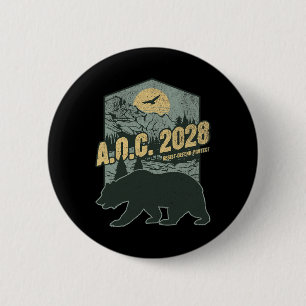 Aoc 2028 For President Resist Bear Alexandria Ocas 6 Cm Round Badge