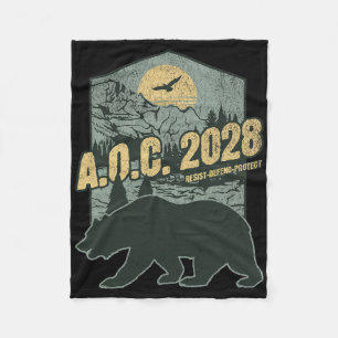 Aoc 2028 For President Resist Bear Alexandria Ocas Fleece Blanket