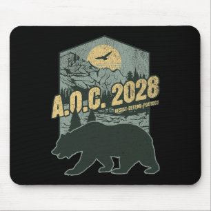 Aoc 2028 For President Resist Bear Alexandria Ocas Mouse Pad