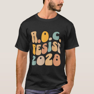 Aoc 2028 For President Resist Wavy Alexandria Ocas T-Shirt
