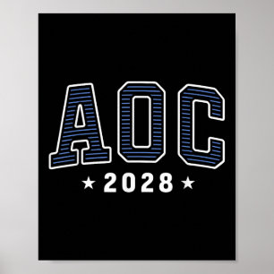 Aoc 2028 Simple Preppy Varsity Poster