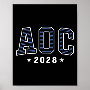 Aoc 2028 Simple Preppy Varsity Premium Poster