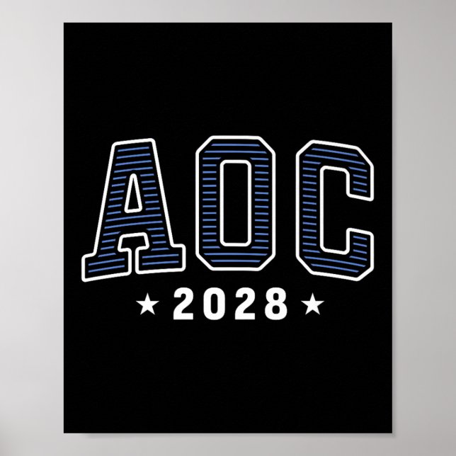 Aoc 2028 Simple Preppy Varsity Premium  Poster (Front)