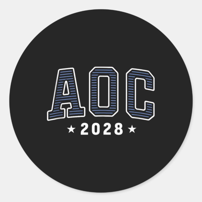 Aoc 2028 Simple Preppy Varsity Tank Top  Classic Round Sticker (Front)