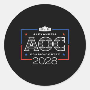 Aoc 2028 White House Classic Round Sticker