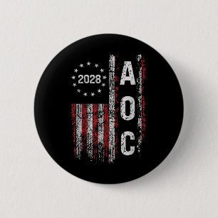 Aoc Alexandria Ocasio Cortez 2028 For President El 6 Cm Round Badge