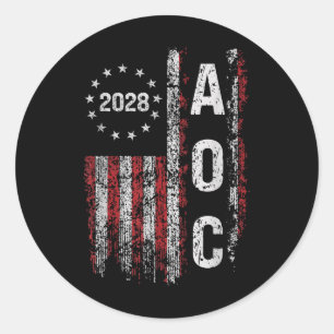 Aoc Alexandria Ocasio Cortez 2028 For President El Classic Round Sticker