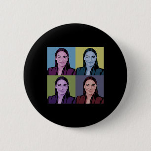 Aoc Alexandria Ocasio-cortez First Female Presiden 6 Cm Round Badge