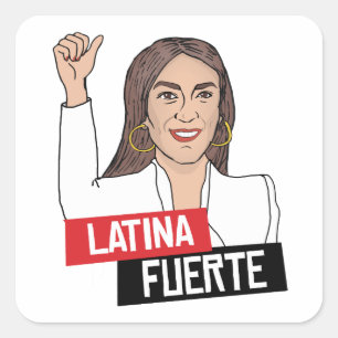 AOC Latina Fuerte Square Sticker