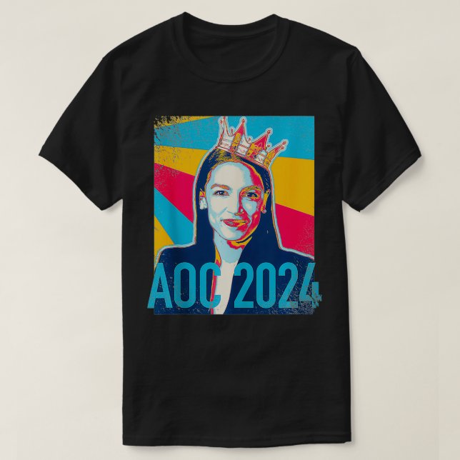 AOC OcasioCortez 2024 Presidential Campaign Notori T-Shirt (Design Front)