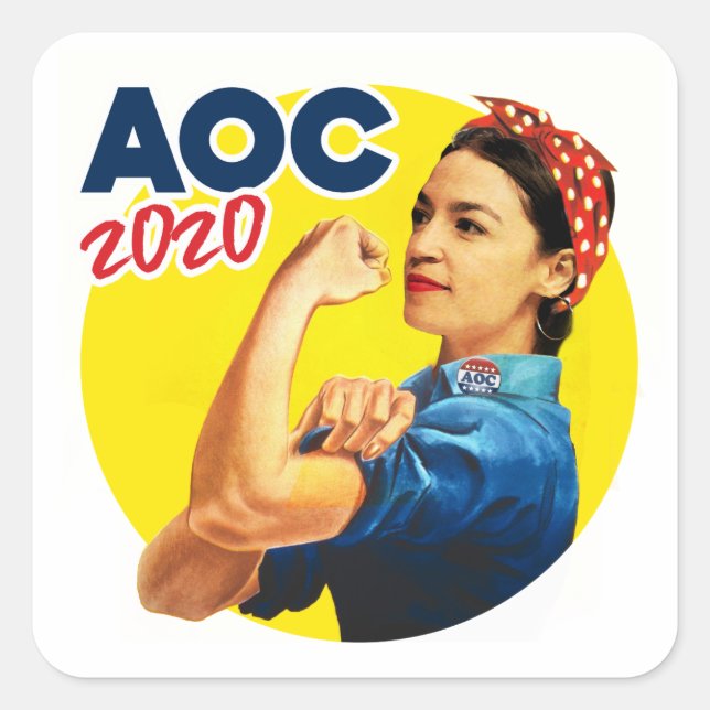 AOC the Riveter 2020 Square Sticker (Front)