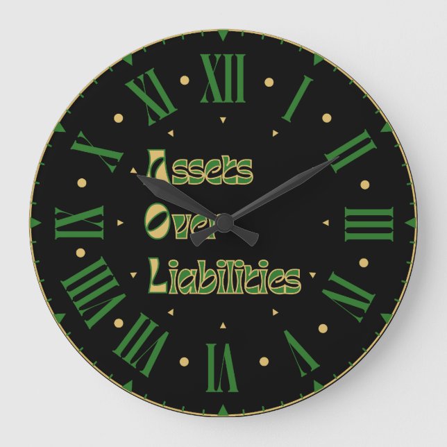 AOL Acronym Assets Over Liabilities Roman Numeral Large Clock (Front)