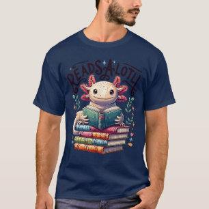 Aolotl Books Readsalotl Reading Bookworm Boys Girl T-Shirt