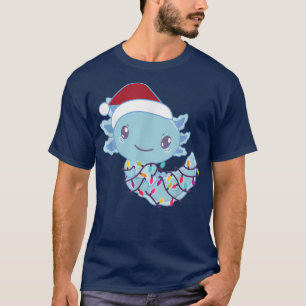 Aolotl With Fairy Lights Funny Animal Christmas T-Shirt