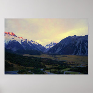 Aoraki/Mount Cook, New Zealand, at Sunrise Poster