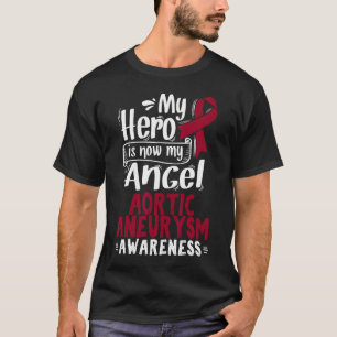 Aortic Aneurysm Gift Burgundy Awareness Ribbon T-Shirt