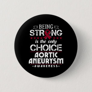 Aortic Aneurysm Gift Burgundy Ribbon _1  6 Cm Round Badge