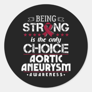 Aortic Aneurysm Gift Burgundy Ribbon _1 Classic Round Sticker