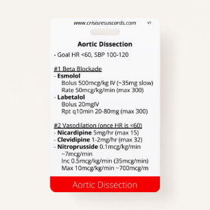 Aortic Dissection and Pulm Haemorrhage  ID Badge