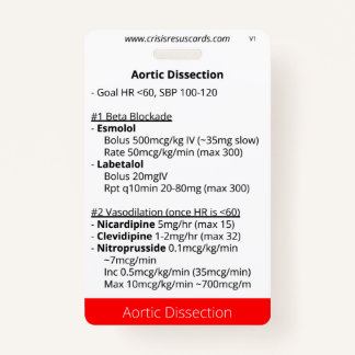 Aortic Dissection and Pulm Haemorrhage  ID Badge