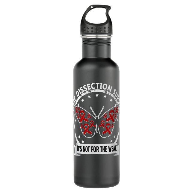 Aortic Dissection Survivor, red-ribbon raising awa 710 Ml Water Bottle (Front)