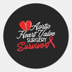 Aortic Heart Surgery Survivor Heart Disease Awaren Classic Round Sticker