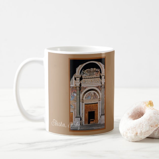 Aosta Cathedral, Italy Coffee Mug (With Donut)
