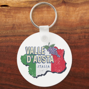 Aosta Valley Italy Region Map Vintage Souvenir Key Ring