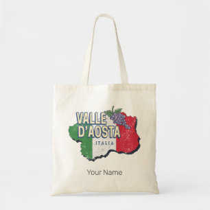 Aosta Valley Italy Region Map Vintage Souvenir Tote Bag