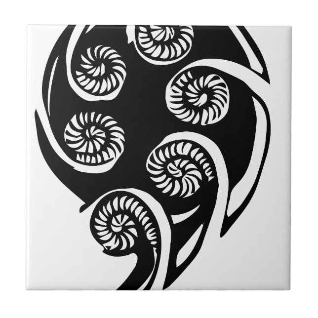 aotearoa koru design ceramic tile (Front)