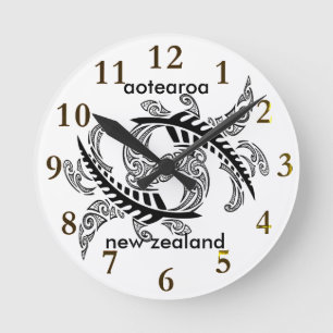 aotearoa new zealand  Fern Round Clock