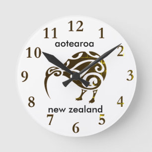 aotearoa new zealand kiwi round clock