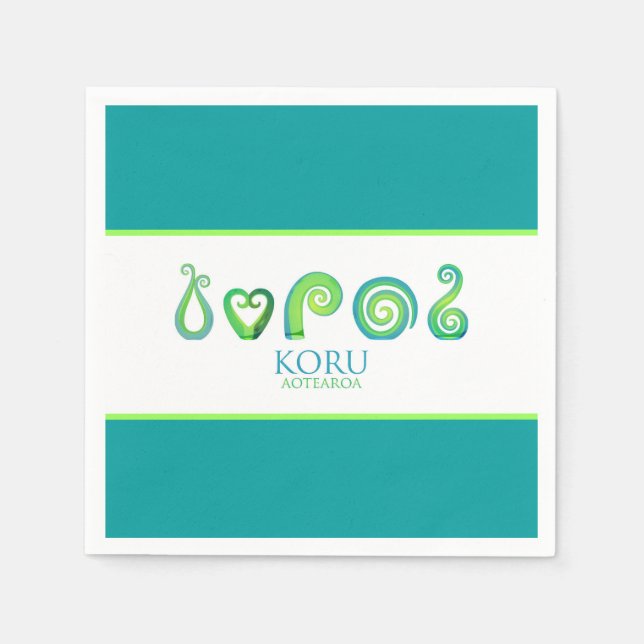 Aotearoa New Zealand Koru - Green Napkin (Front)