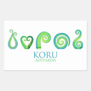 Aotearoa New Zealand Koru - Green Rectangular Sticker