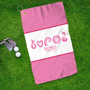 Aotearoa New Zealand Koru Tribal - Pink Golf Towel