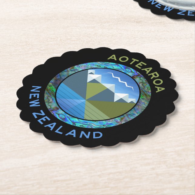 AOTEAROA NEW ZEALAND PAPER COASTER (Angled)