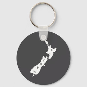 Aotearoa New Zealand With Kiwi Whanau Maori Key Ring