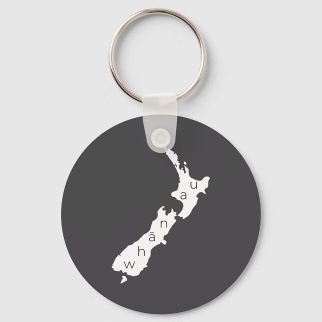 Aotearoa New Zealand With Kiwi Whanau Maori  Key Ring (Front)