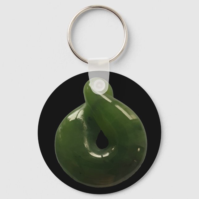Aotearoa NZ Greenstone Pounamu Twist Gift Keychain (Front)