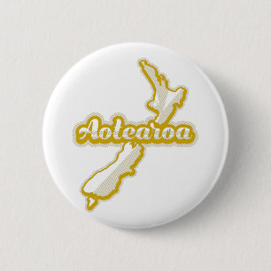 AOTEAROA NZ MAP 6 CM ROUND BADGE