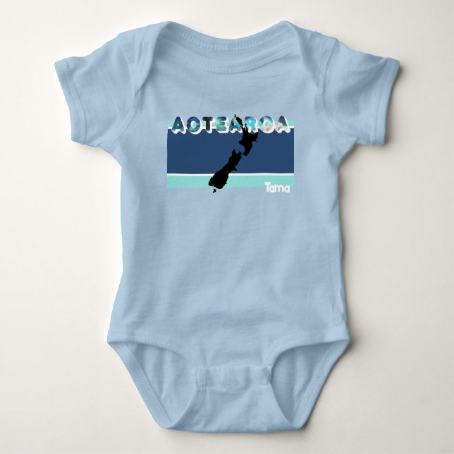 AOTEAROA PAUA KIWI NEW ZEALAND COUNTRY MAORI NAME  BABY BODYSUIT (Front)