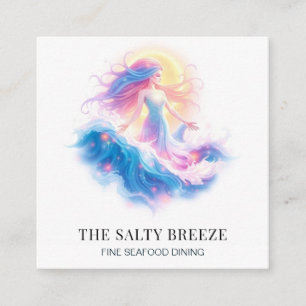 *~* AP13 100 Maritime  Beach WAVE Birth of Venus  Square Business Card