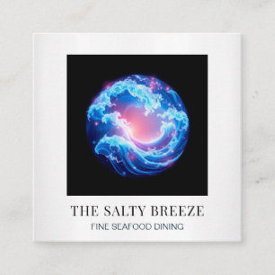 *~* AP13 Beach Wave Spa Massage Reiki Yoga 107 Square Business Card