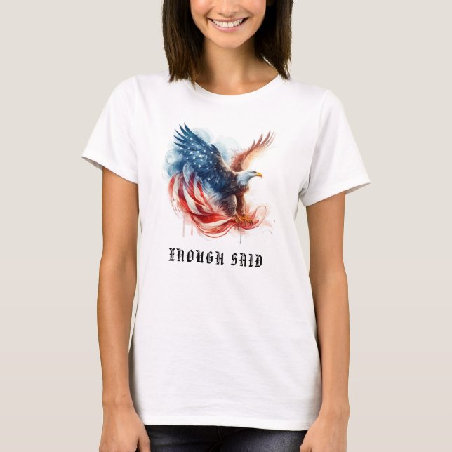*~* AP16 Detailed American Flag Bald EAGLE USA T-Shirt (Front)